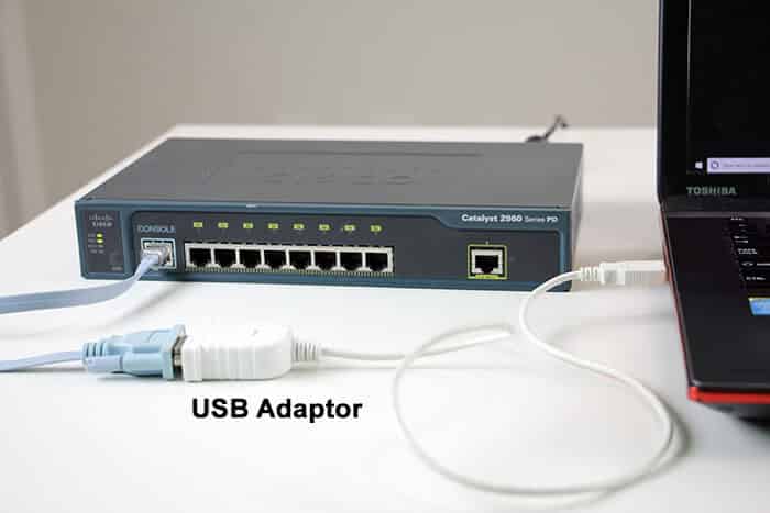 Cisco Catalyst 2960 USB to serial adaptador