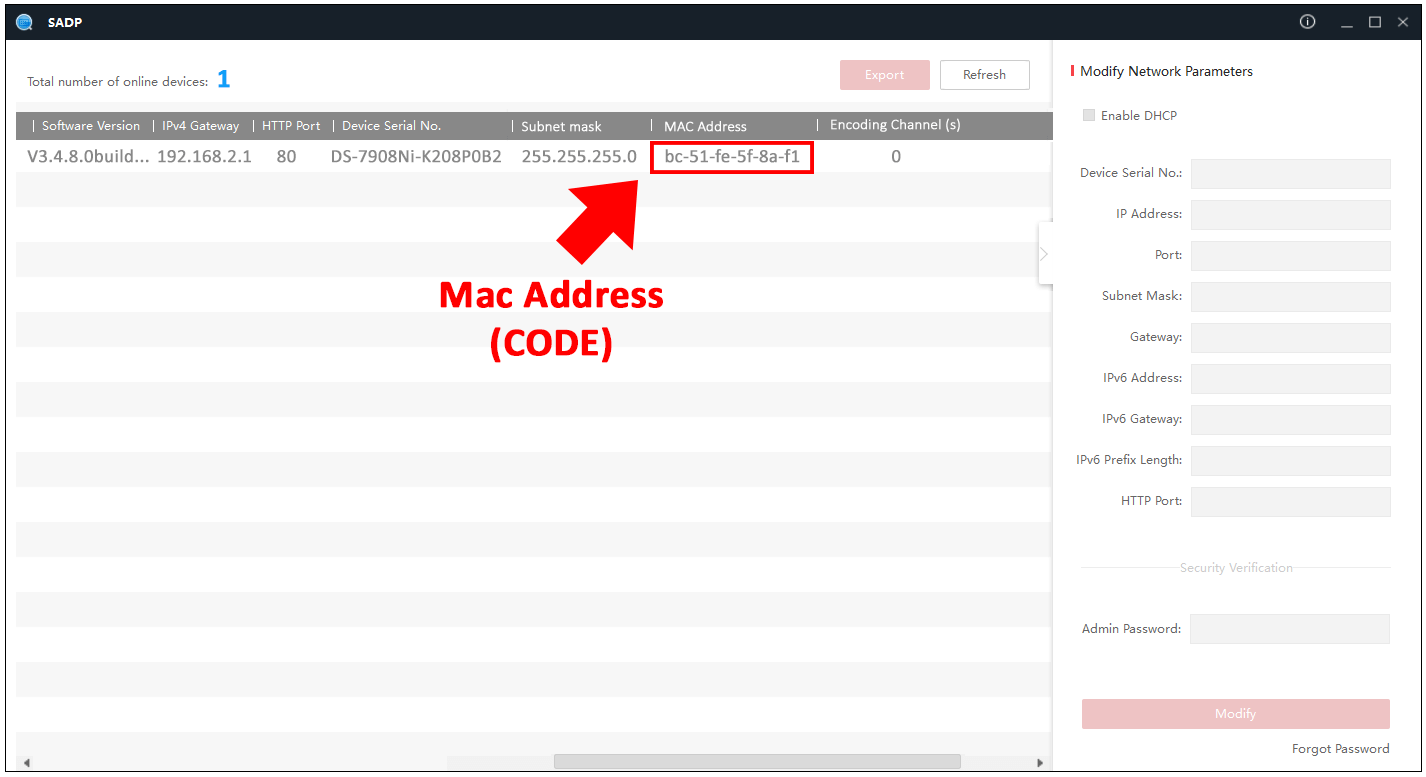 Swann software shows MAc Address