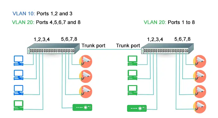Security Camera Network with VLAN Trunk