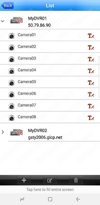 App Meye Camera list