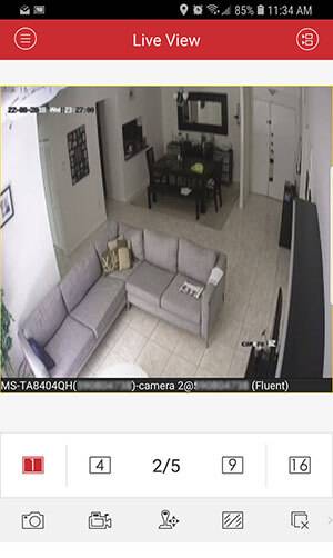 i-VMS-4500 shows Live Image from the DVR