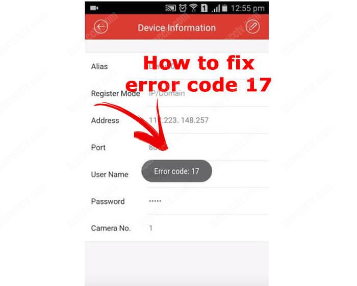 How to fix error code 17