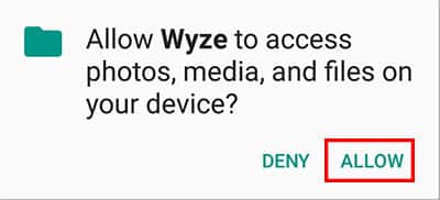 Wyse Cam V2 App Allow Media Access
