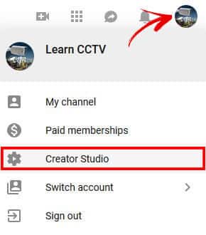 Studio của YouTube Creator