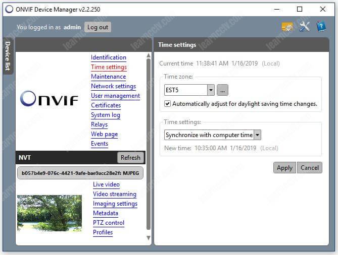 ONVIF Device Manager Review and Download (Test IP Cameras ...