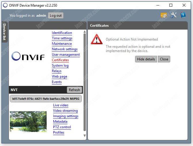 onvif device manager ubuntu