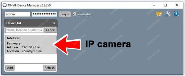 Onvif Device Manager Main Interface