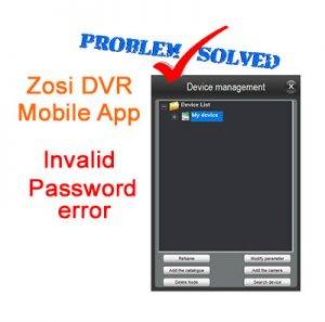 Zozi Invalid Password error solved