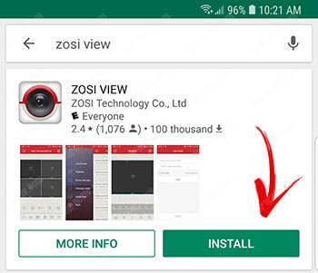 Zosi View Mobile App on Android Store