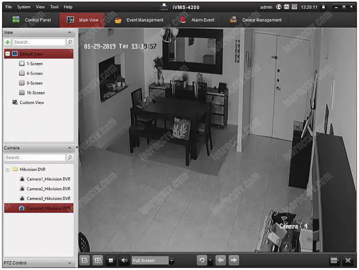 iVMS 4200 connected to a Hikvision DVR
