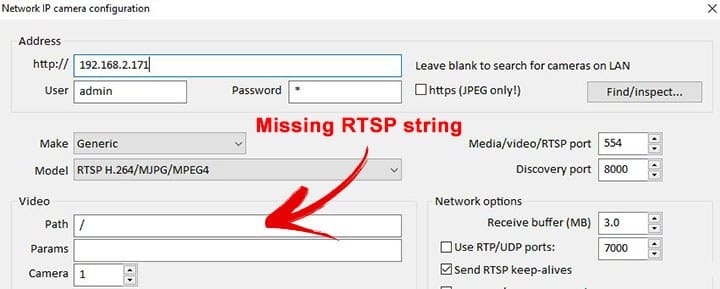 Blue Iris RTSP 400 Bad Request Error