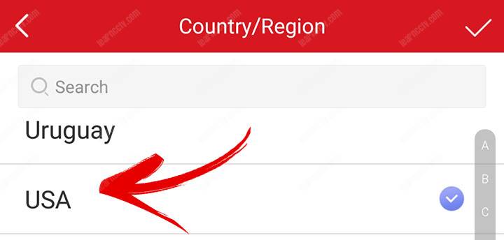 App config select your country