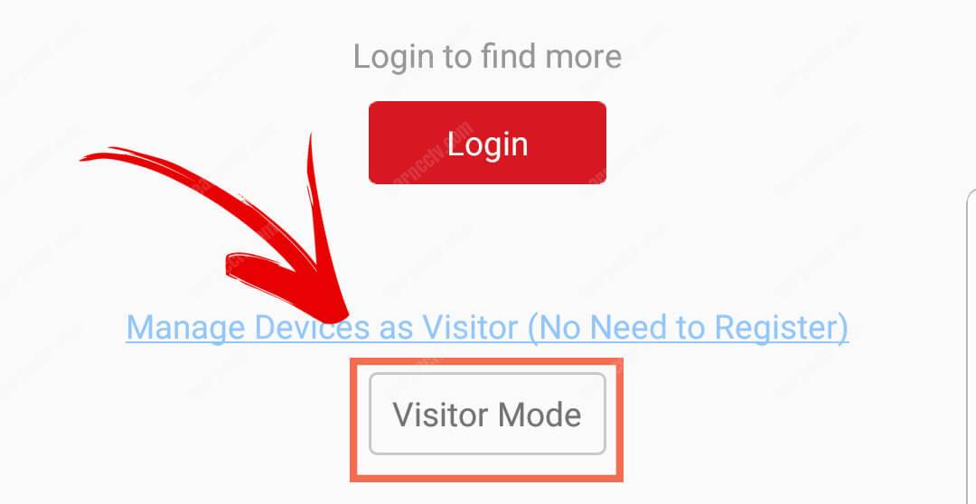 HIk-connect visitor mode button