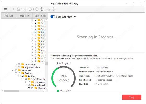 Stellar software for files recovery