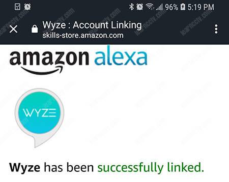 Akexa linked to Wyze Account