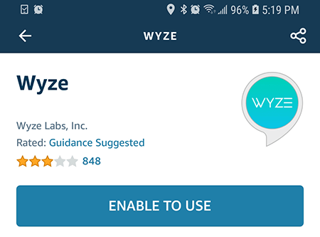 Enable the Wyze Skill