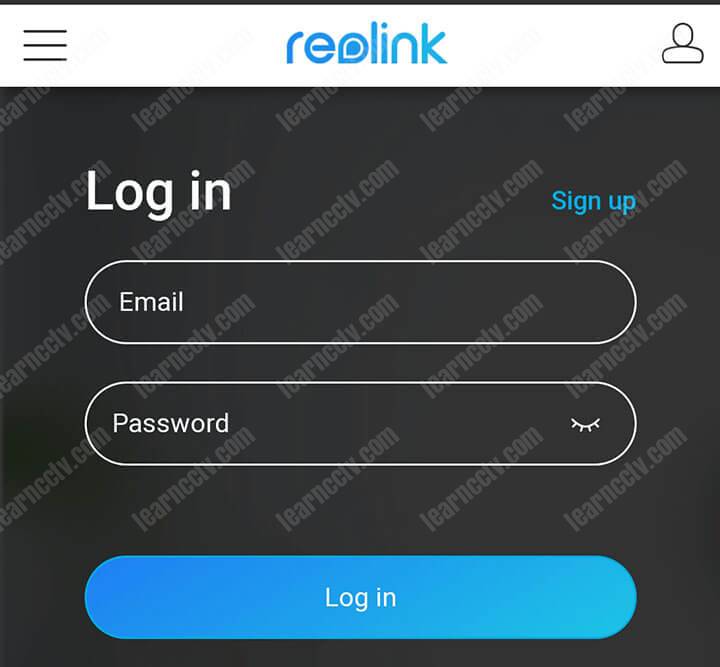 Login into the Reolink Account