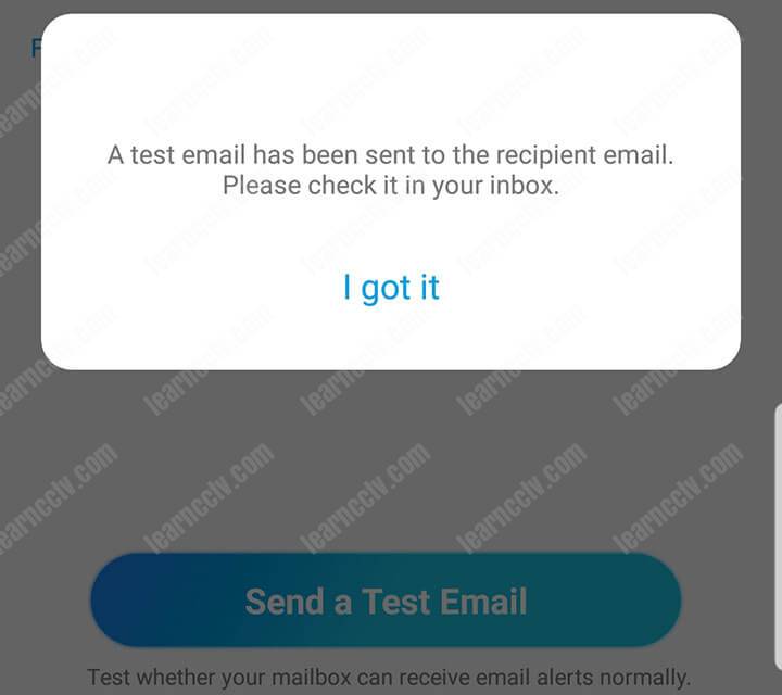 Reolink Argus PT Email Test OK