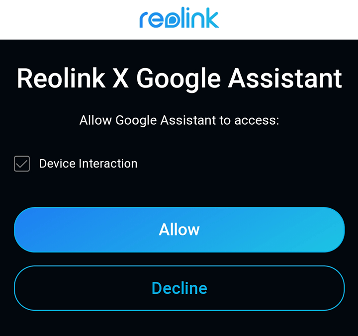 Reolink and Google Home Assistant