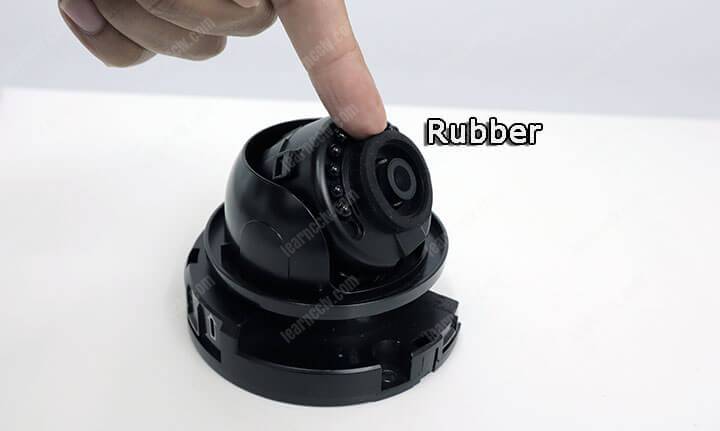 Dome camera with rubber protection