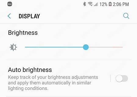 Mobile phone display brightness