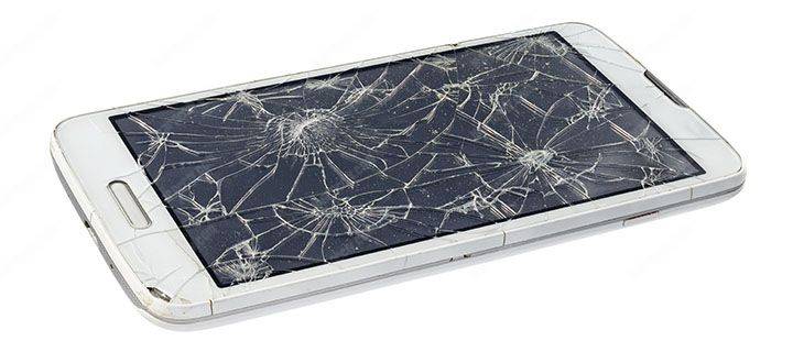 Mobile phone cracked screen