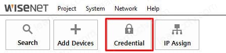 Wisenet Device Manager Credentials