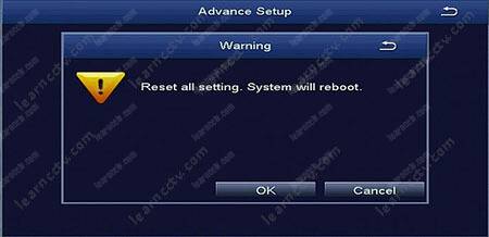 Zosi DVR factory reset confirmation