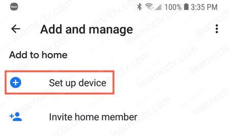 Google Home Add Device
