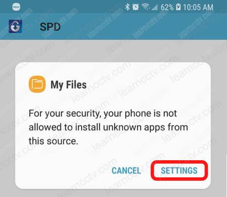 SPD App installation settings