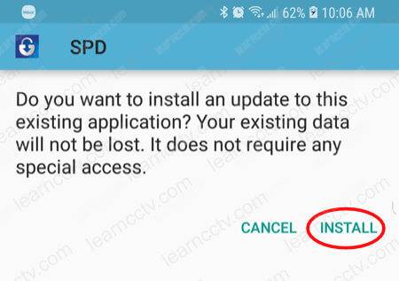 SPD installation button