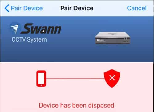 swann device has been disposed