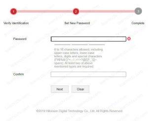 hikvision email for password reset