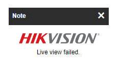Hikvision Live View Failed