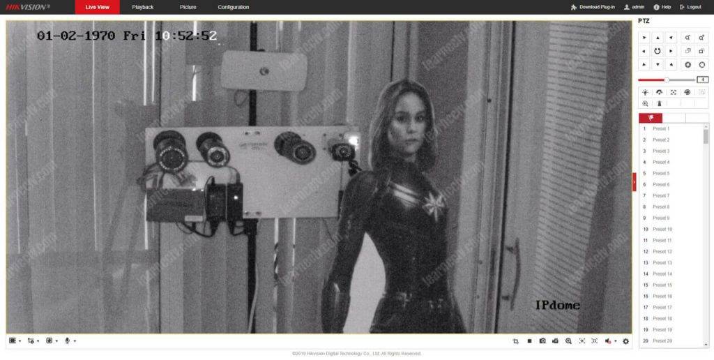 Hikvision Mini PTZ camera low light black and white