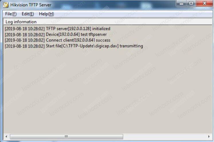 Hikvision TFTP Server transmitting