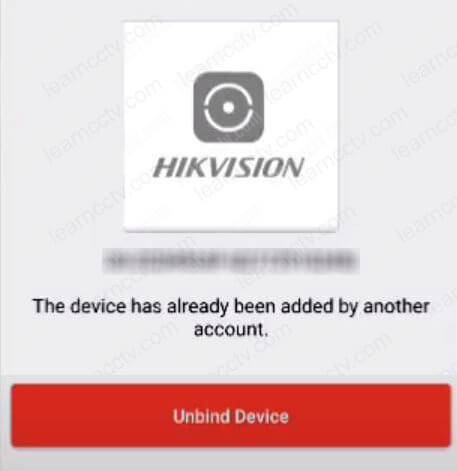 Hikvision Unbind device button