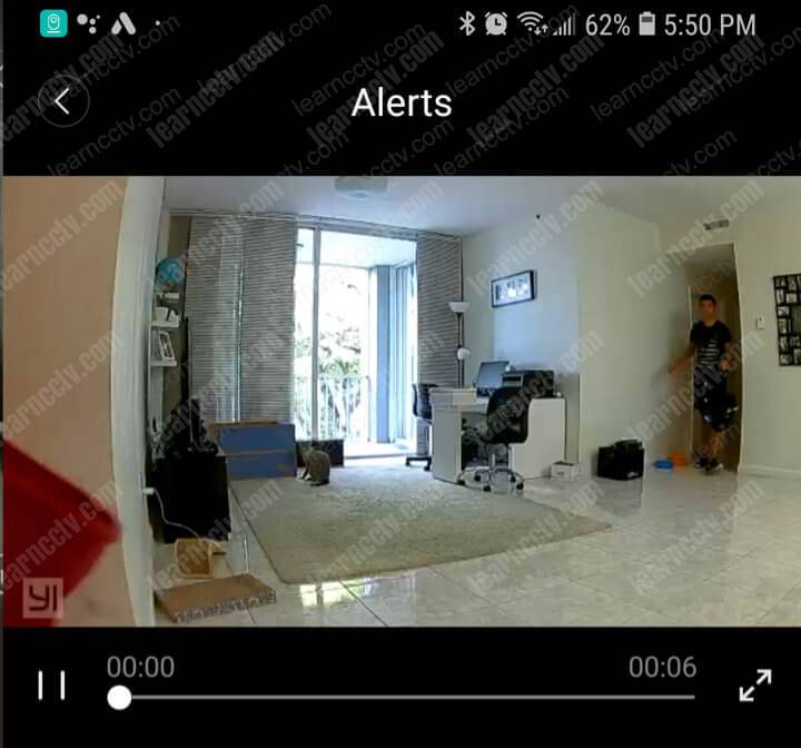 Yi Home Camera Human Detection Alert video