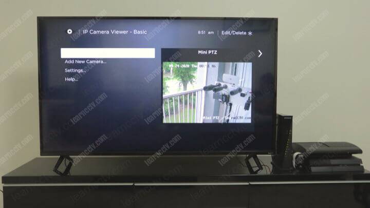 Camera connected to a Roku TV