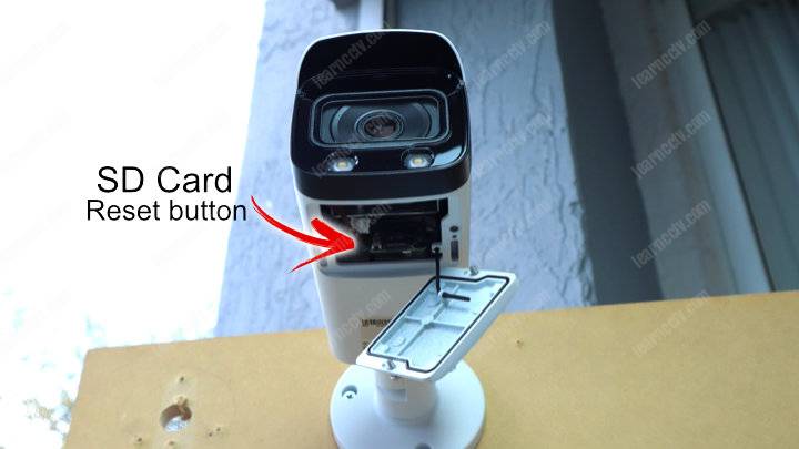 Amcrest Bullet Camera Reset Button and SD Card Slot
