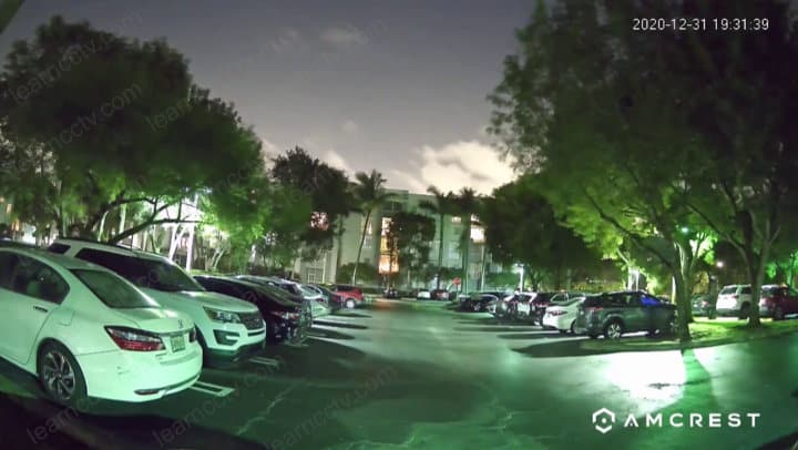 Amcrest Night-Color Camera on a darkparking loot