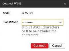 Enter the password to connect to the Wi-Fi