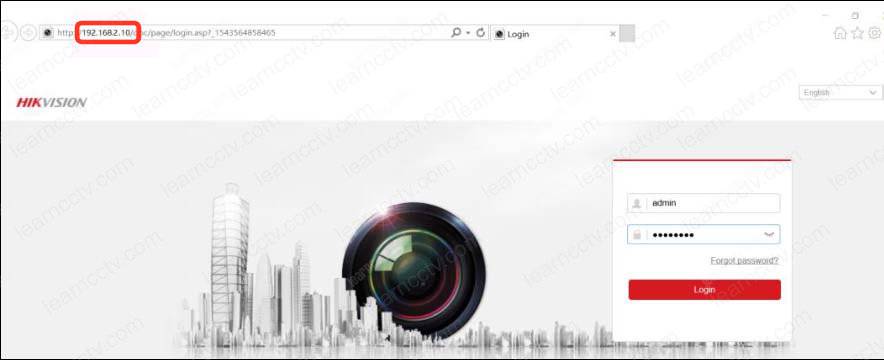 Web browser to login to the WiFi Camera