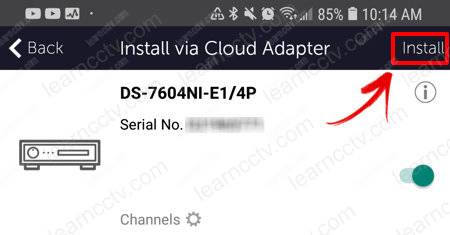 Install Hikvision NVR via cloud adapter