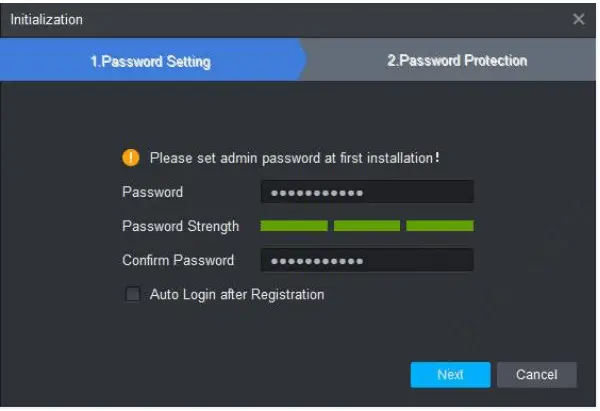 Smart PSS create password