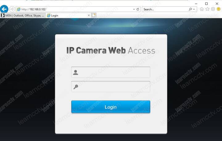 Internet Explorer Dahua IP camera access