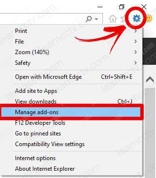 Internet Explorer Manage Add ONs