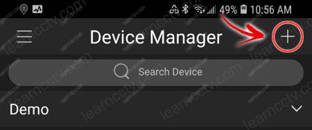 gDMSS Lite Device Manager Add Button