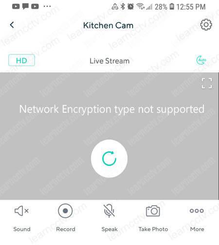 Wyze cam network encryption type not supported