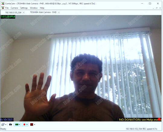 Contacam working with my webcam